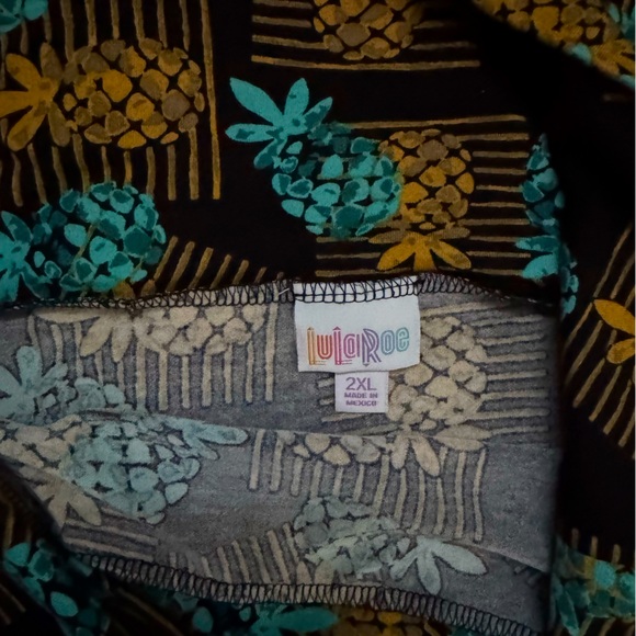 LulaRoe Maxi Skirt 2XL EUC Pineapple Black Blue. - Picture 1 of 2